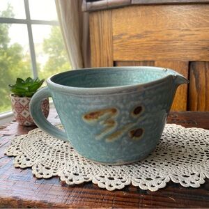 Studio Pottery Bowl with Handle & Pour Spout EUC